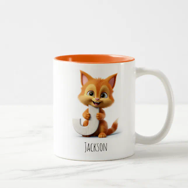 Letter J Cat Alphabet Monogram Coffee Mug