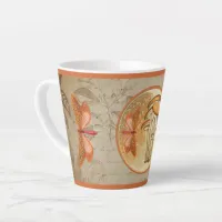 Orange Butterfly Mushroom Moon Latte Mug