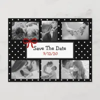 Black and White Dots Photo Save the Date Postcard