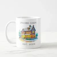 Personalized Log Cabin Christmas Coffee Mug