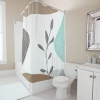 Trendy Modern Chic Abstract Botanical Shower Curtain