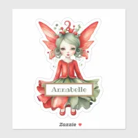 Merry Fairy Christmas Custom-Cut Vinyl Sticker