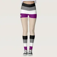 Asexual Pride Faux Shorts & Legs   Leggings