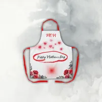 Floral Grey & Red Happy Mother's Day | Apron