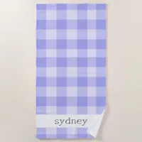 Modern Preppy Gingham Beach Towel