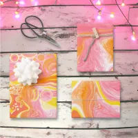 Coral,Yellow and Orange  Wrapping Paper Sheets