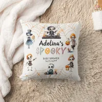 Halloween Boo Spooky Skeletons Costume Baby Shower Throw Pillow