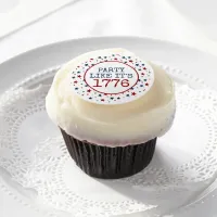 4th of July Party Like It is 1776 Patriotic Stars Edible Frosting Rounds