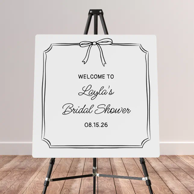 Elegant Coquette Bow Bridal Shower Welcome Sign