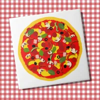 Pizzeria Pepperoni Pizza Colorful Ceramic Tile