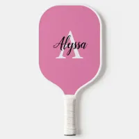 Stylish Monogram Script Pink Pickleball Paddle