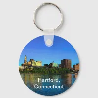 Hartford Connecticut Skyline Cartoon Keychain