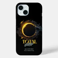 Total Solar Eclipse 2024 Your City Cool Cosmic iPhone 15 Case