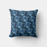 Navy Tropical Flower Print Throw Pillow