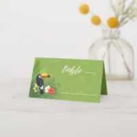 Watercolor Tropical Wedding Table Green ID577 Place Card