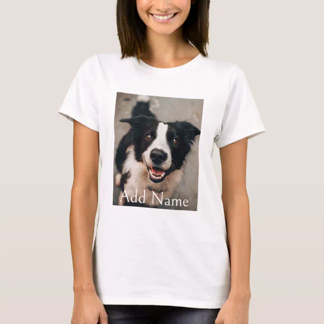 Custom Photo Dogs and Name Personalized Women T-Shirt