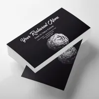 Black and White Artichoke Farm to Table Restaurant Calling Card