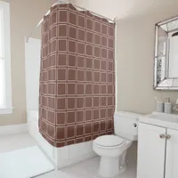 Trendy Modern Chic Brown and white Shower Curtain