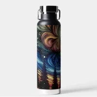Mystical Ethereal Art with Trees and Night Sky  Water Bottle