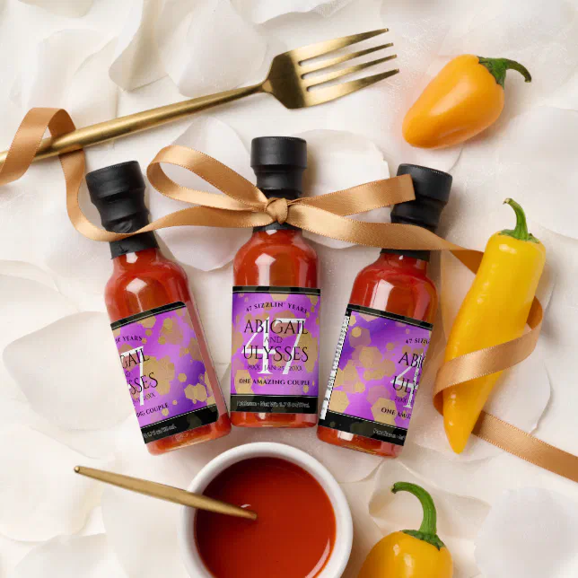 Elegant 47th Amethyst Wedding Anniversary Hot Sauces