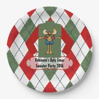 Christmas Ugly Sweater Party Personalized Paper Plates