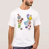 Office Flair Crazy Button Collage T-shirt