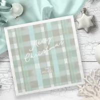 Coastal Christmas Plaid Pattern#2 ID1009 Paper Dinner Napkins