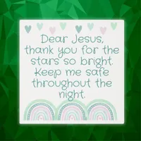 Christian Prayer for kids Green & Pink | Metal Print