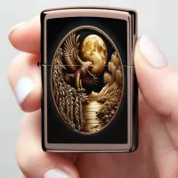 Nighttime Willow and Golden Eagle Zippo Lighter