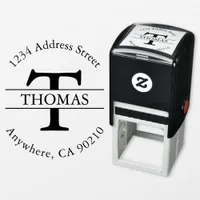 Monogram Self-Inking Return Address Rubber Stamp