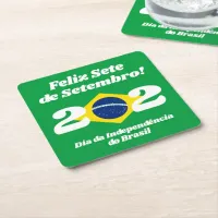 Sete de Setembro Independence Day Brazil Flag Square Paper Coaster