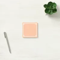 Peach and White Greek Key Border Post-it Notes