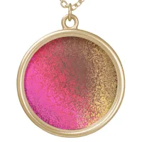 Shades in Pink & Bronze Gold Shiny Round Necklace