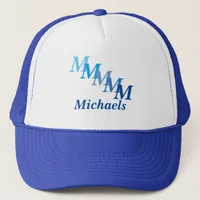 Hat - Name and Stepped Monogram (blues)