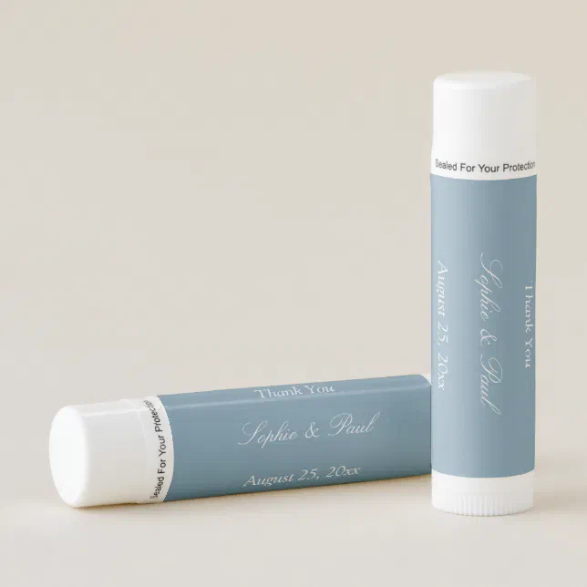 Elegant Dusty Blue Wedding Favor Lip Balm