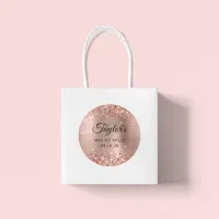 Glittery Rose Gold Foil Mis XV A&#241;os Classic Round Sticker