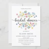 Wildflowers Spring Blossoms Floral Bridal Shower Invitation