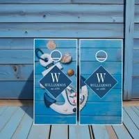 Nautical Beach House Cornhole Set