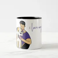 I Love My Dog - Male Edition Two-Tone Coffee Mug