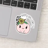 Happy Halloween | Pink Pumpkin and Polka Dots    Sticker