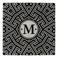 Geometric Pattern Monogram Black and White ID149 Trivet