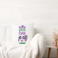 Mardi Gras Cutie Personalized Throw Pillow