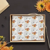 Halloween Floral Butterfly Spider Web Fall Orange Tissue Paper