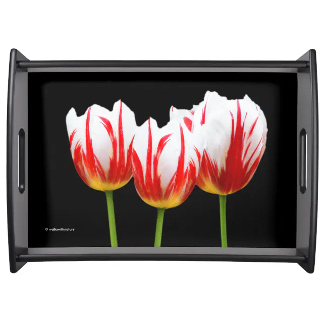 Elegant Maple Leaf Tulips Serving Tray