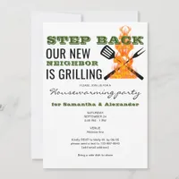 BBQ Grilling Funny New Neighbor Housewarming Party Invitation