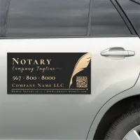 Professional Gold and Black Notary Public Car Magnet