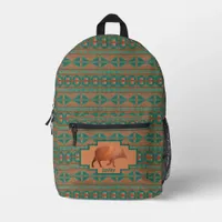 Southwest Fun Javelina Copper Teal Personalized Printed Backpack