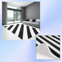 Simple Black and White Stripes | Rug