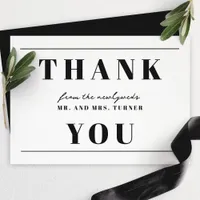 Bold Minimalist Black And White Wedding Thank You