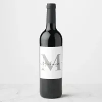 Personalize Monogram Initial Name Wine Label